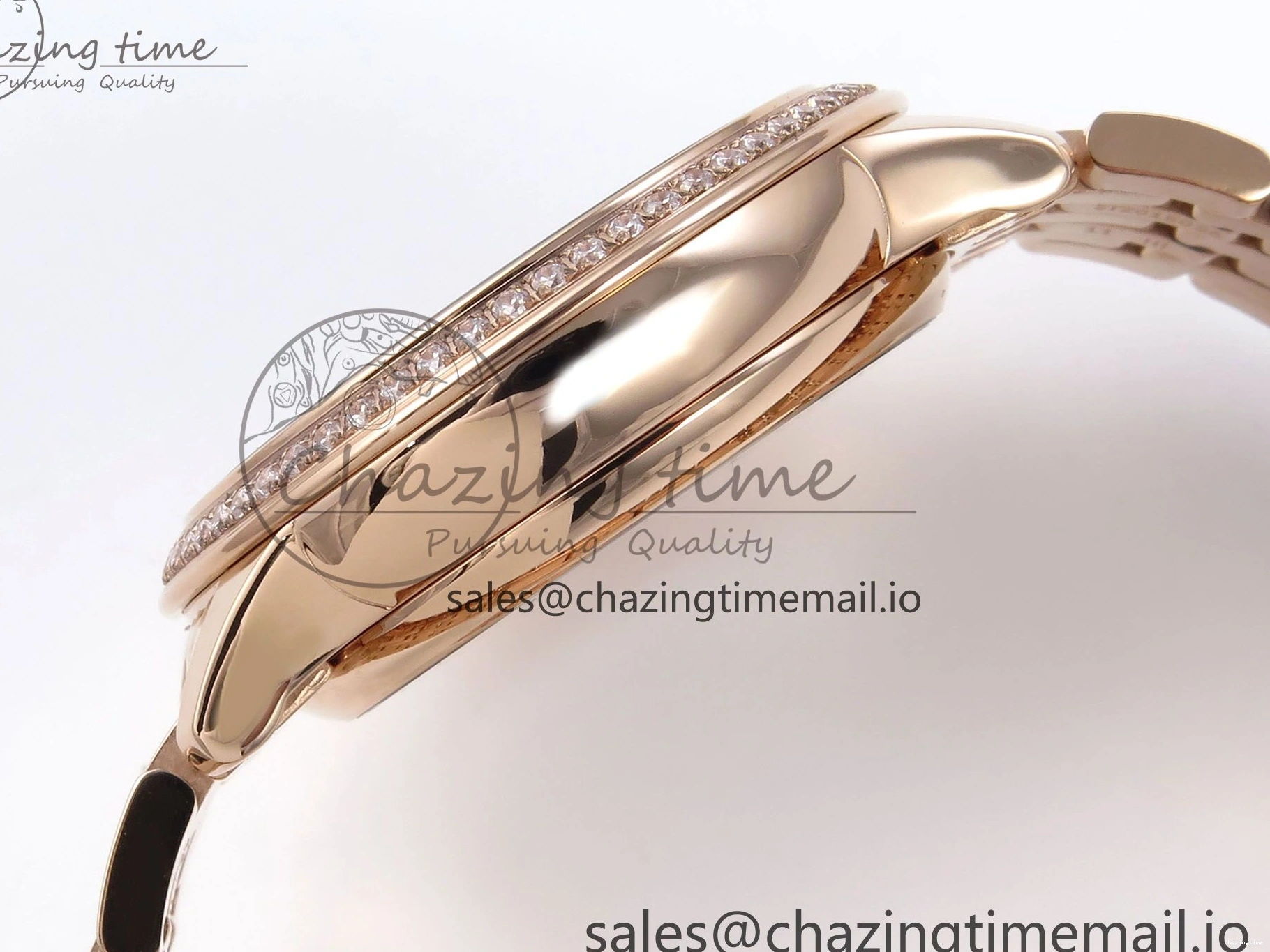 0205 De Ville Prestige Ladies RG VSF 1:1 Best Edition Brown Diamonds Dial on RG Bracelet A Sophisticated 7681